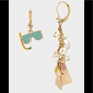 Betsey Johnson CATCH THE WAVE SCUBA EARRINGS NEW